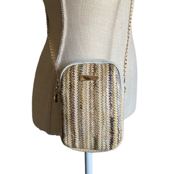 Mini Woven Striped Shoulder Bag Fashion Versatile Phone Bag Shoulder Bag New - Picture 2 of 13